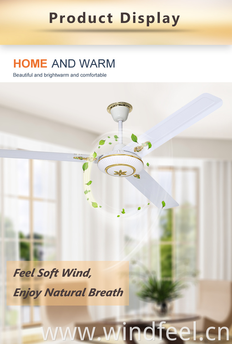 Africa Hot Sale 56inch Electrical Ceiling Fan With Decoration